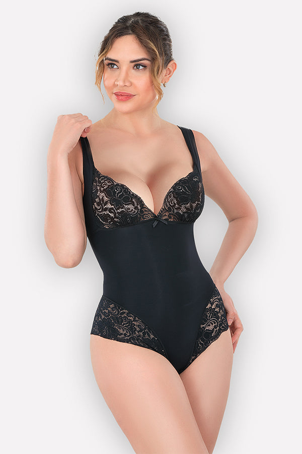 Laser Cut Lacy Bodysuit Shapewear