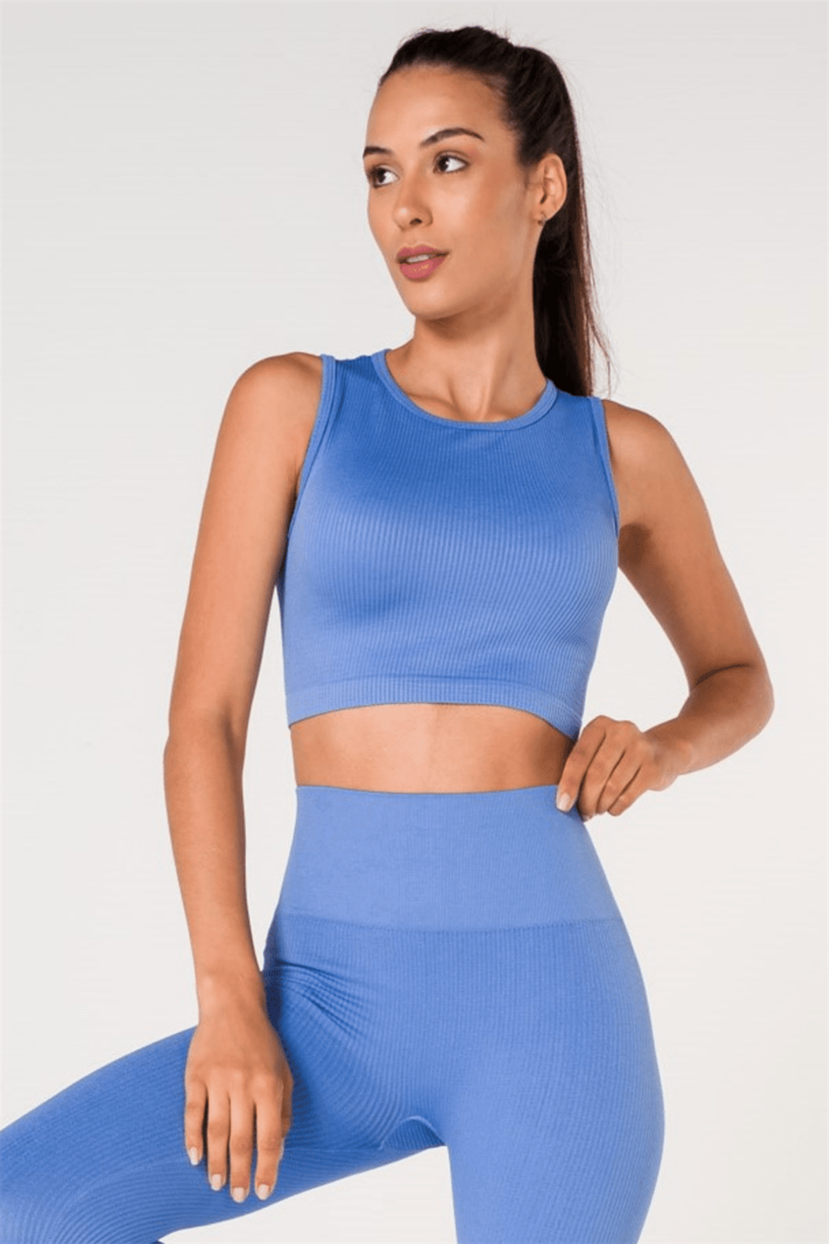 Ribbed Push Up Seamless Sports Bra