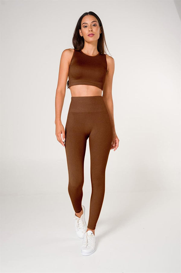 Ribbed Push Up Seamless Sports Leggings