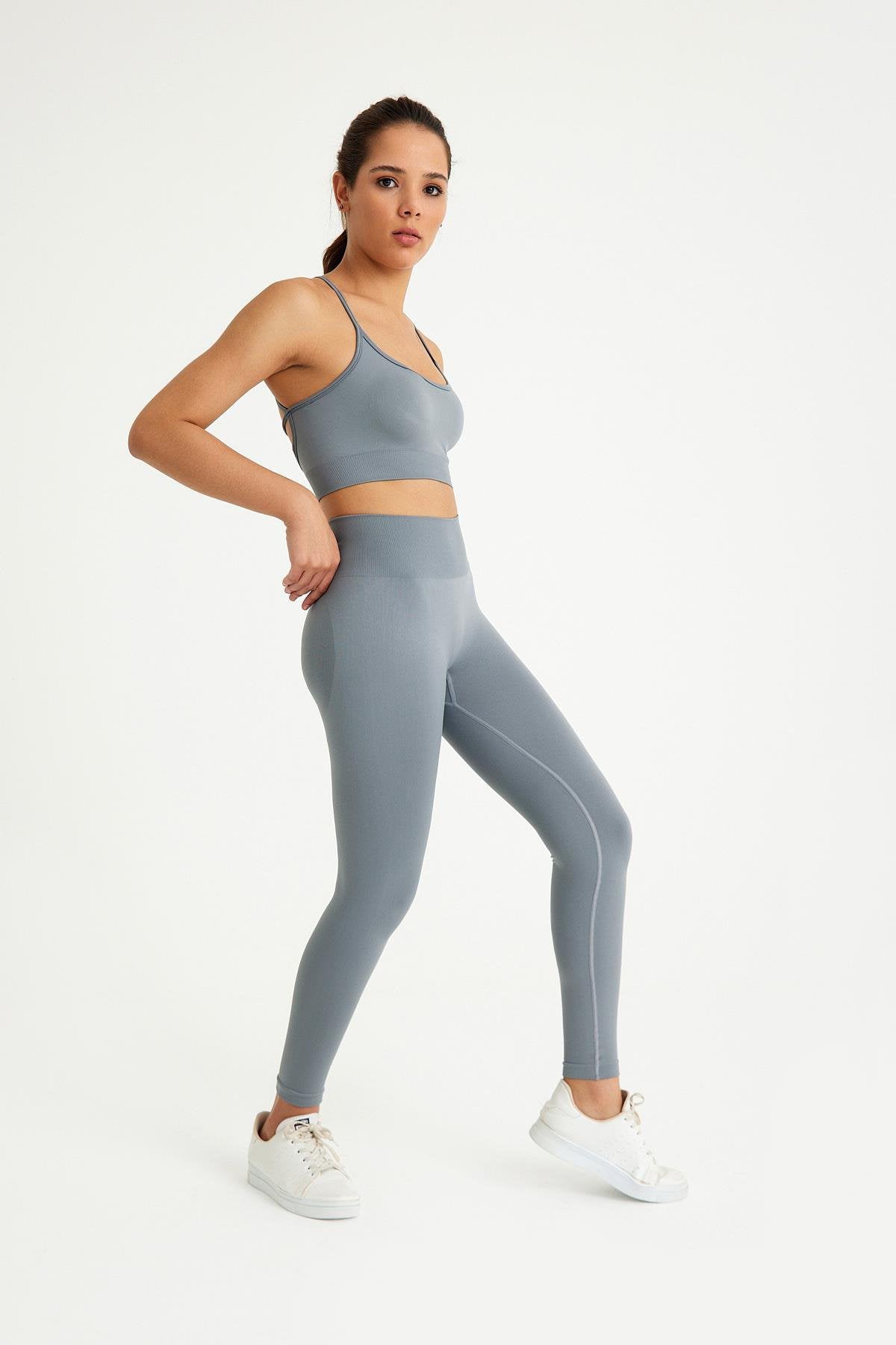 Seamless Sports Bra with Cross Back Detail