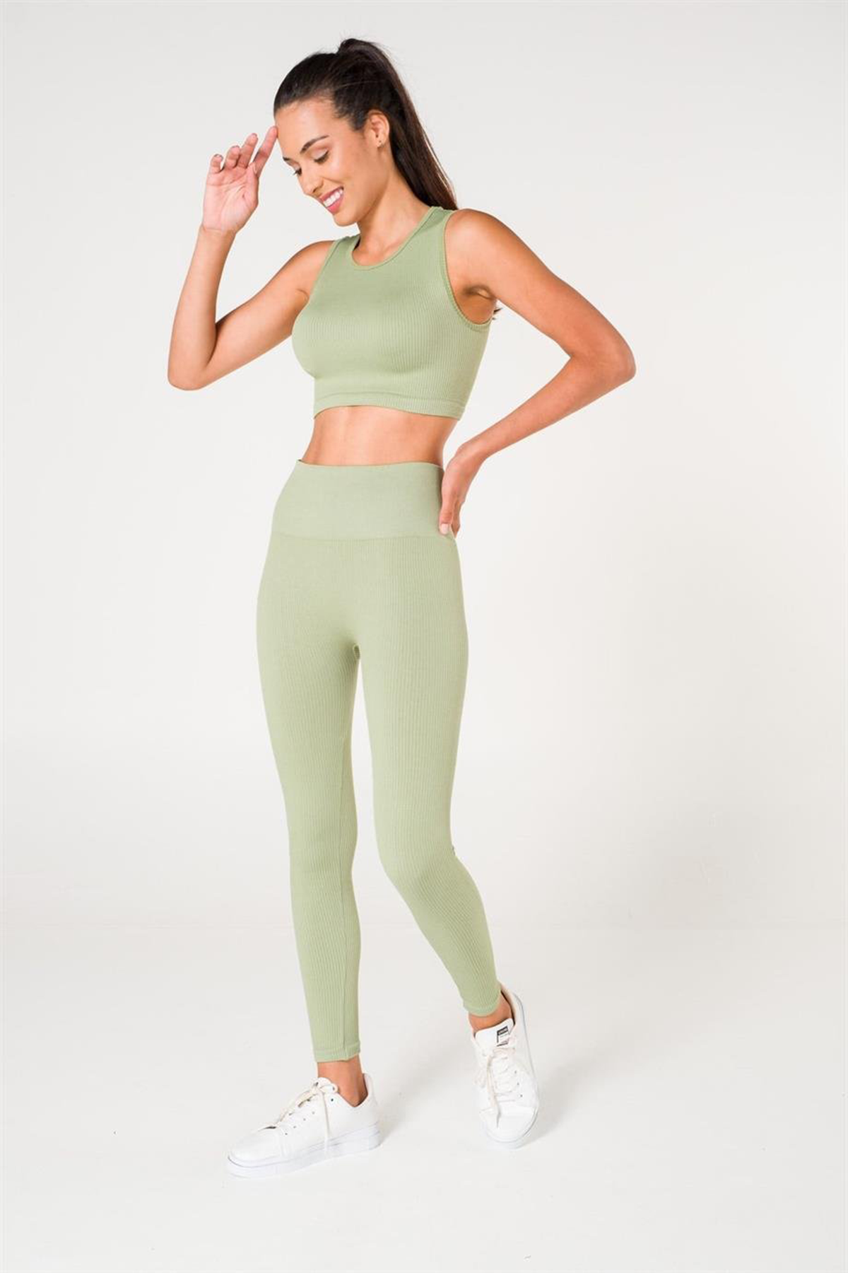 Ribbed Push Up Seamless Sports Leggings