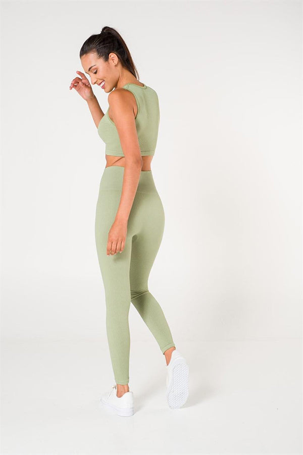 Ribbed Push Up Seamless Sports Leggings