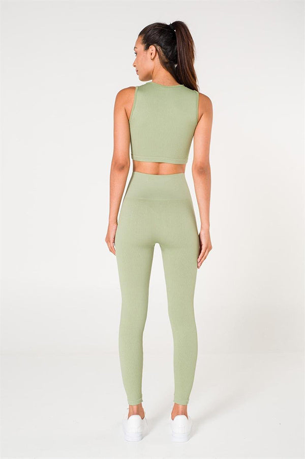 Ribbed Push Up Seamless Sports Leggings