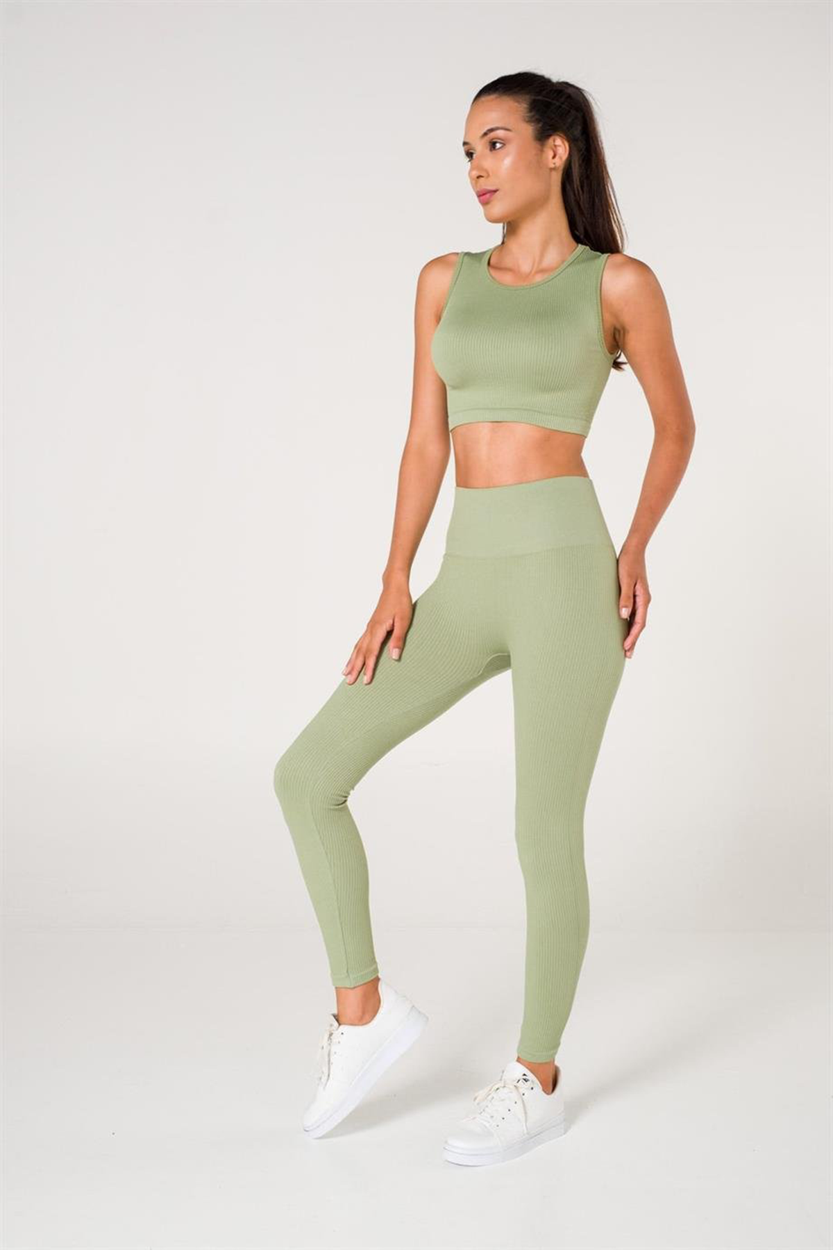 Ribbed Push Up Seamless Sports Bra