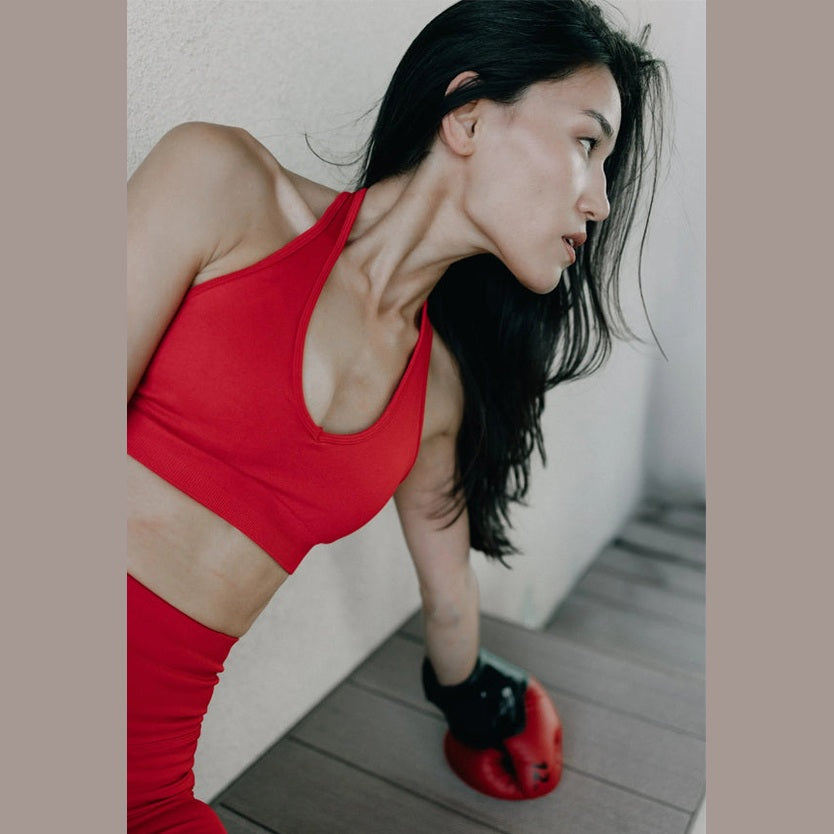 Halter Neck Seamless Sports Bra