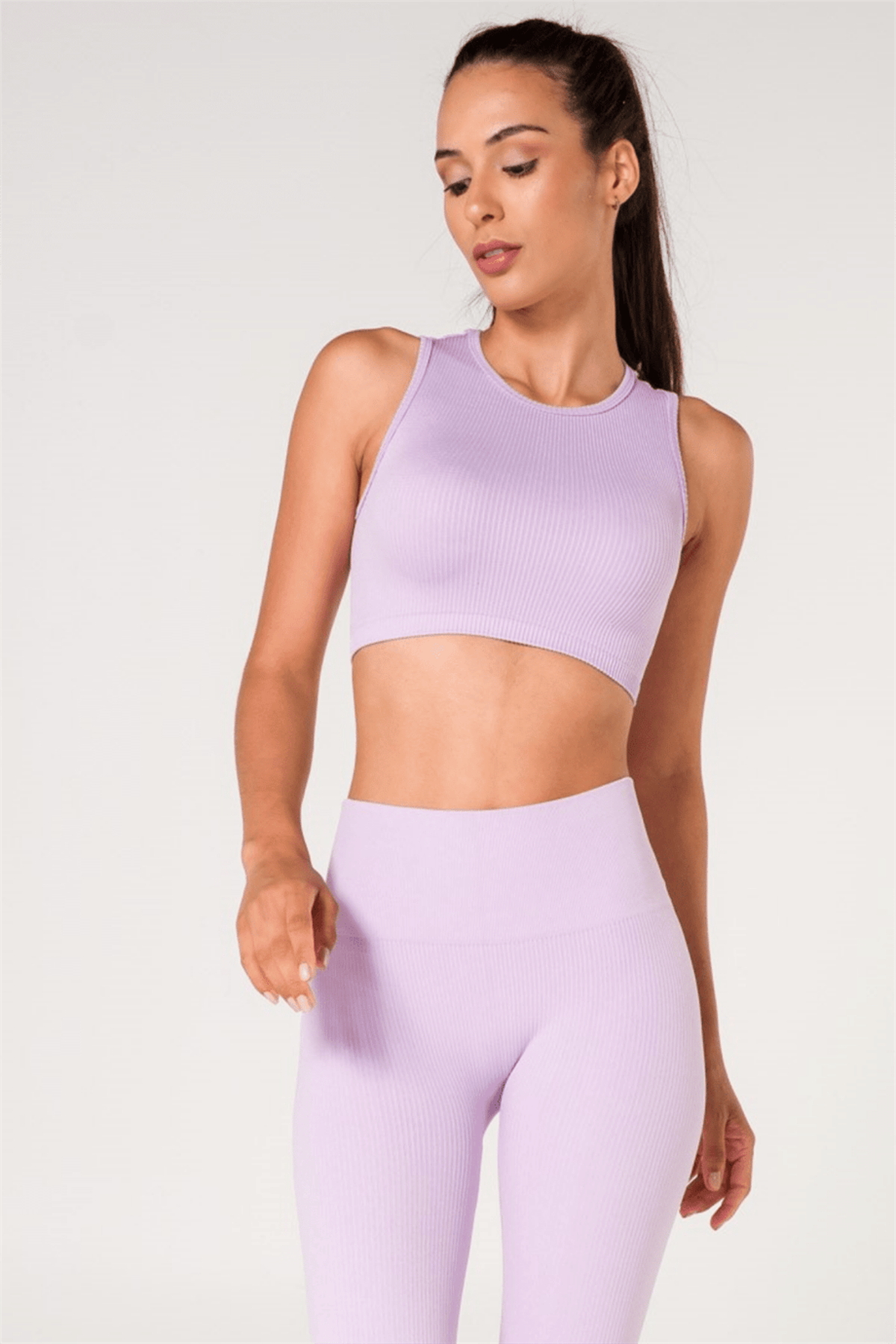 Ribbed Push Up Seamless Sports Bra