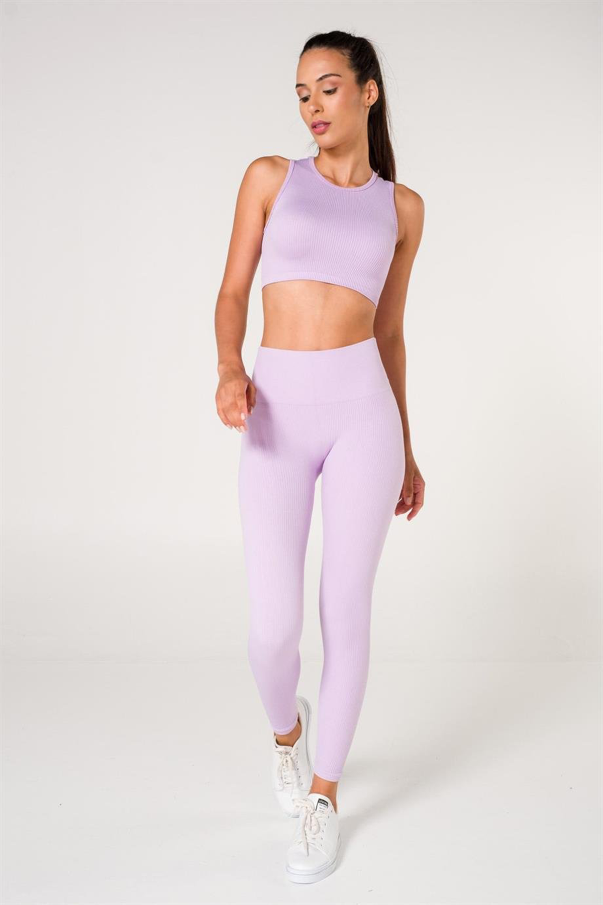 Ribbed Push Up Seamless Sports Bra
