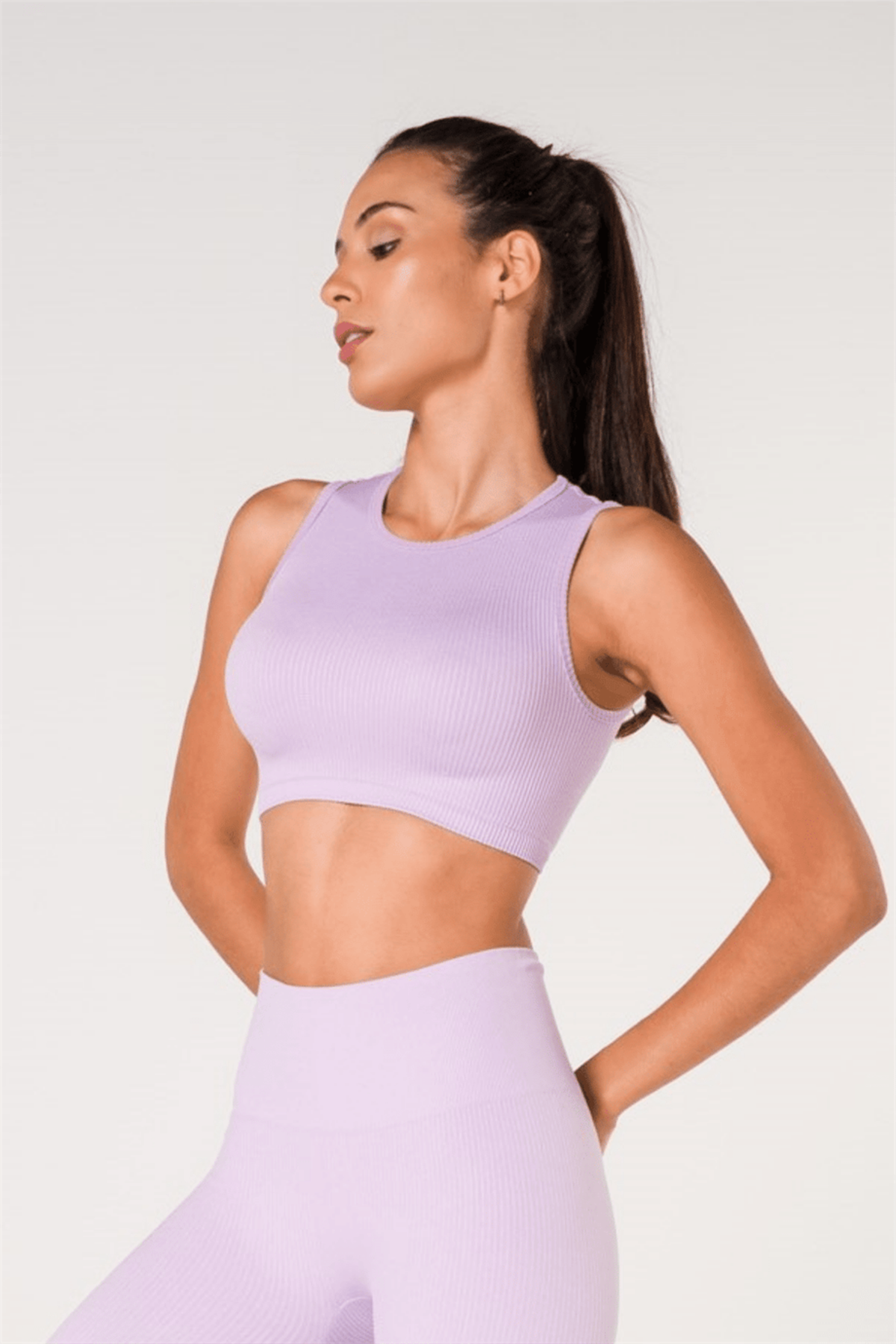 Ribbed Push Up Seamless Sports Bra