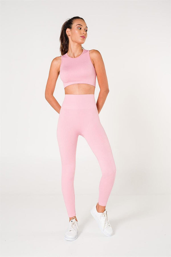 Ribbed Push Up Seamless Sports Leggings