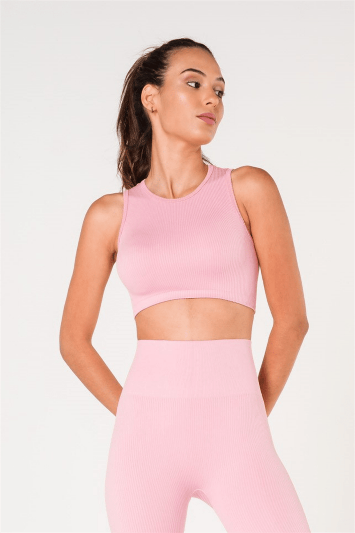 Ribbed Push Up Seamless Sports Bra