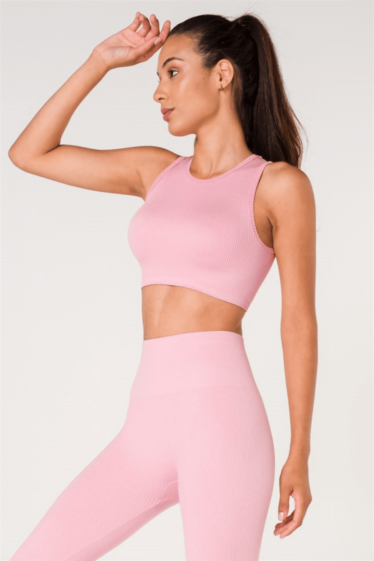 Ribbed Push Up Seamless Sports Bra