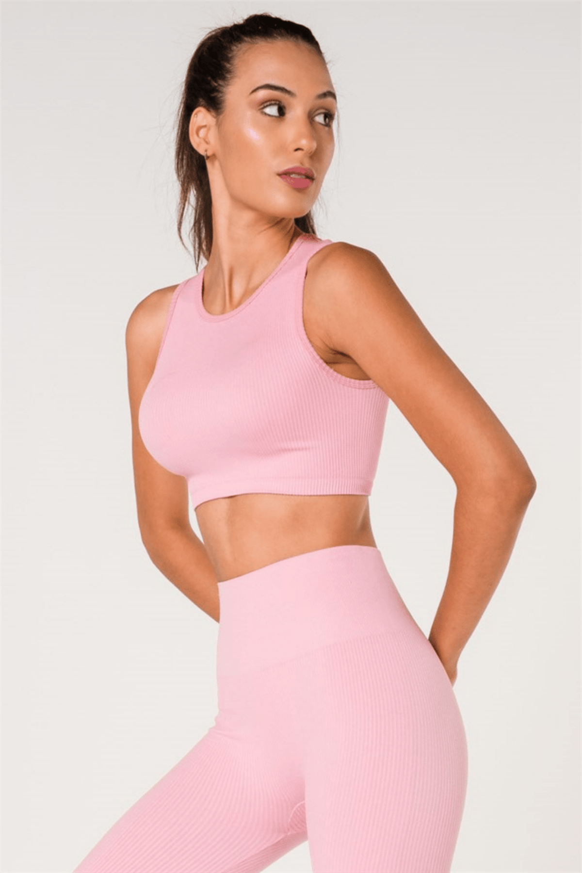 Ribbed Push Up Seamless Sports Bra