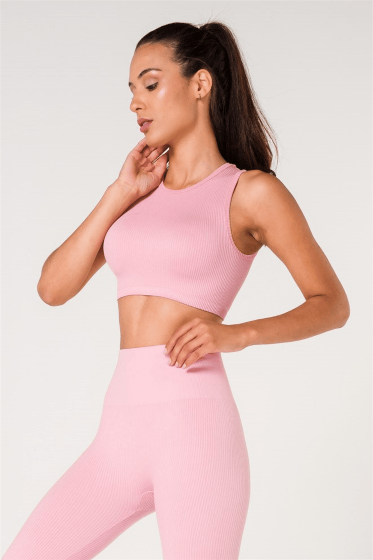 Ribbed Push Up Seamless Sports Bra