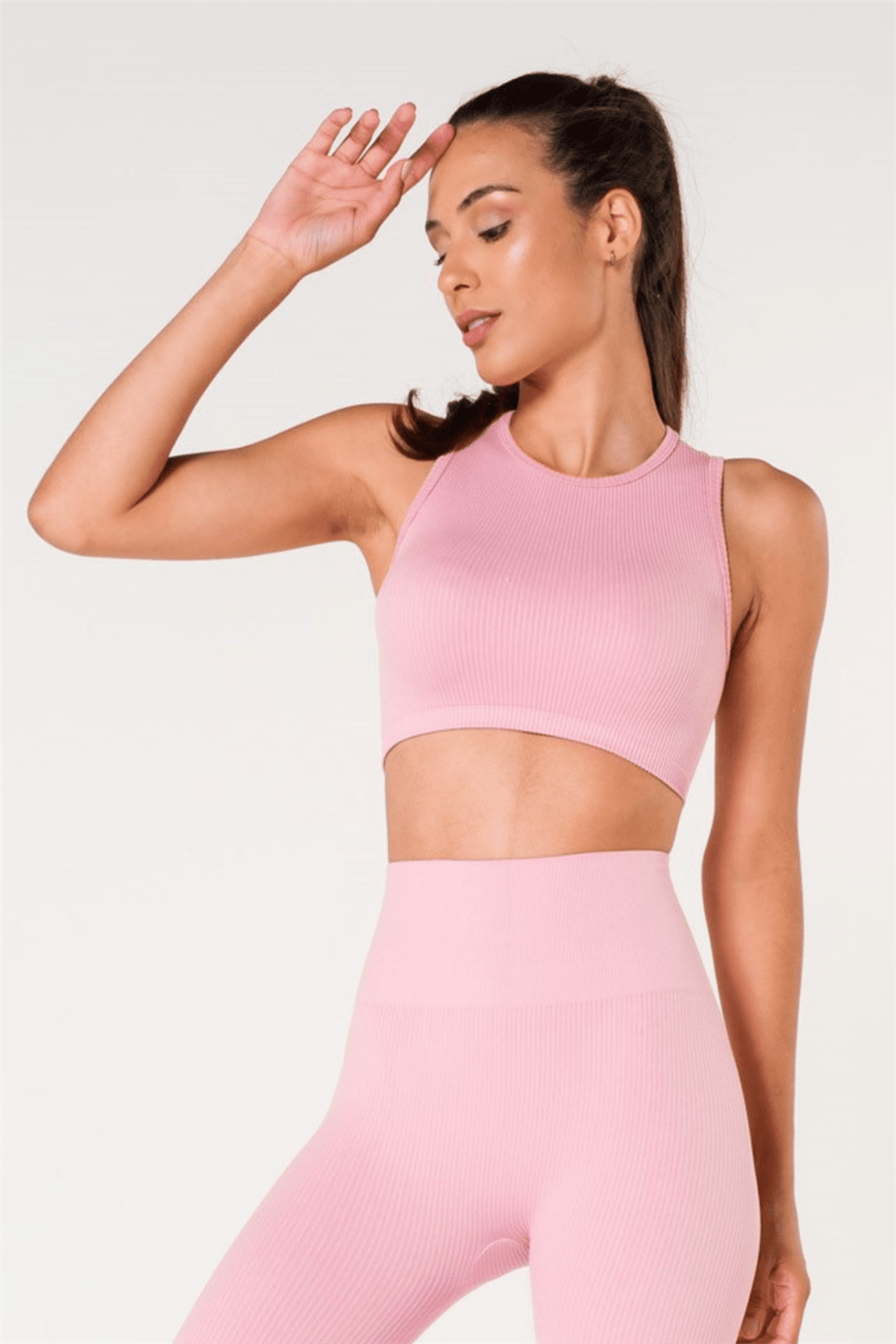 Ribbed Push Up Seamless Sports Bra
