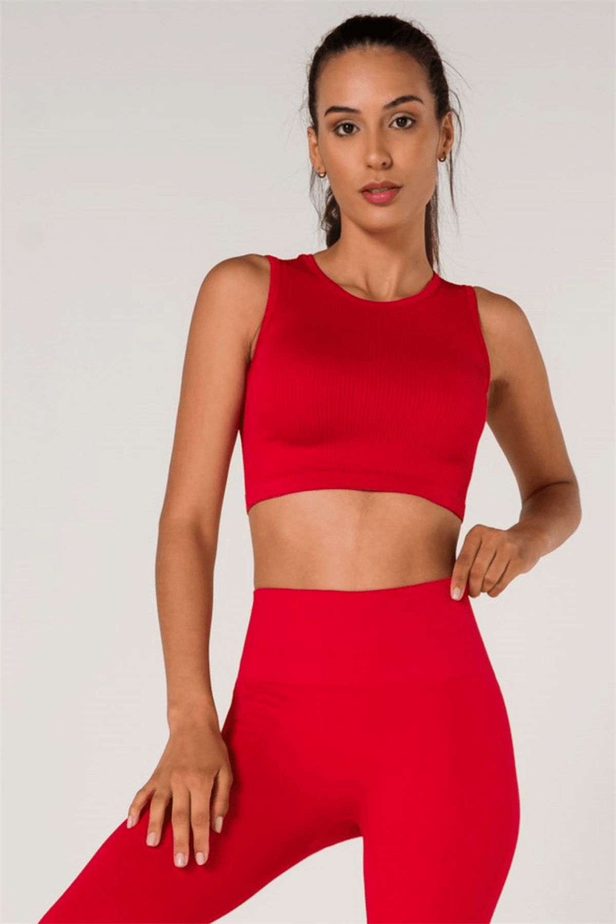 Ribbed Push Up Seamless Sports Bra