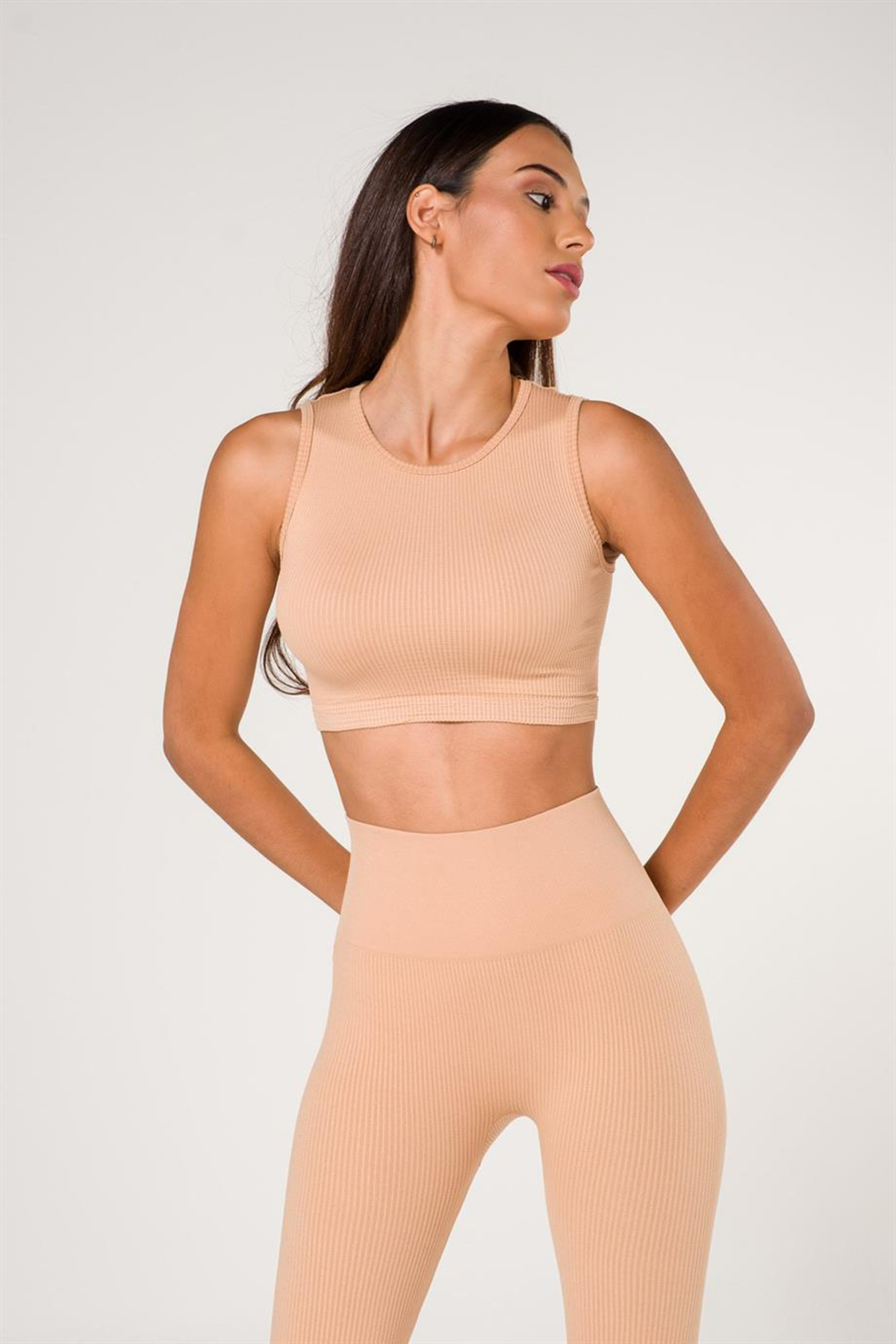 Ribbed Push Up Seamless Sports Bra