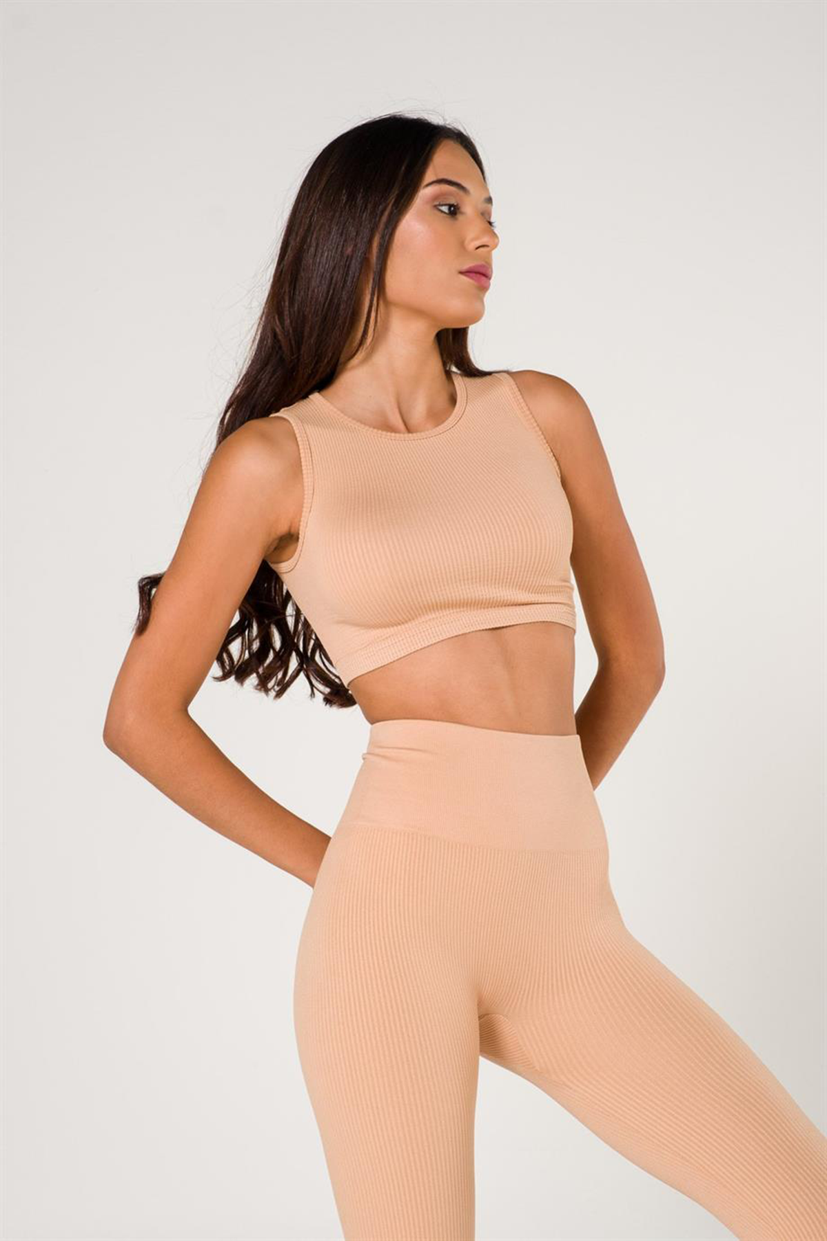 Ribbed Push Up Seamless Sports Bra