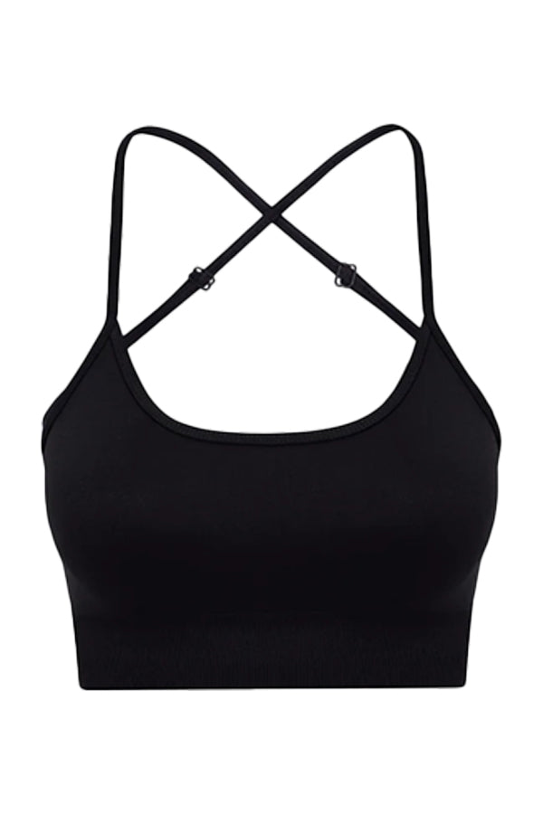 Seamless Sports Bra with Cross Back Detail