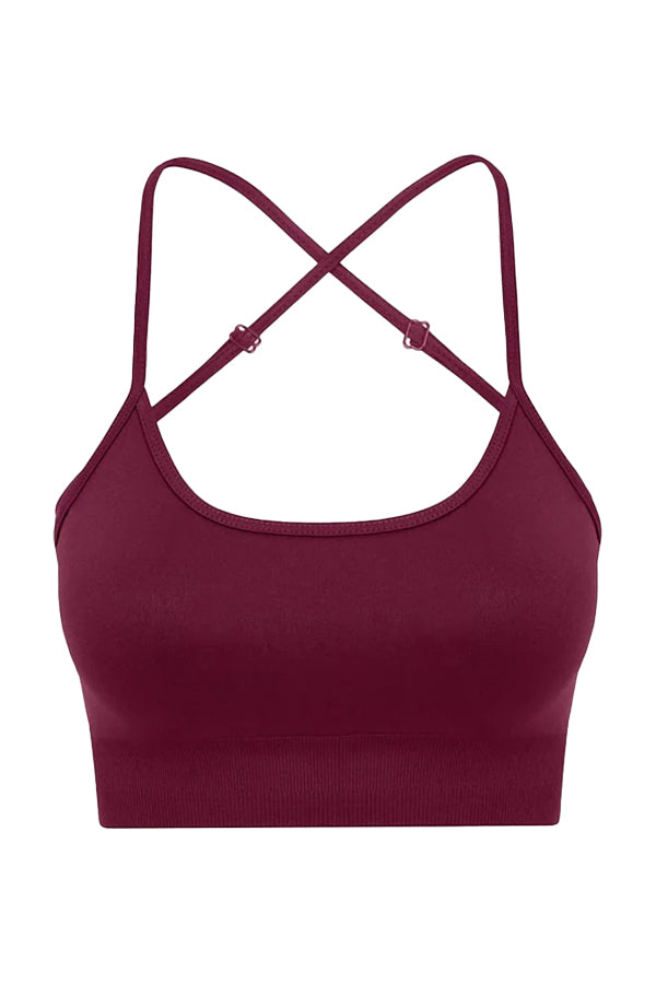 Seamless Sports Bra with Cross Back Detail