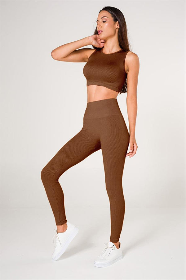 Ribbed Push Up Seamless Sports Leggings
