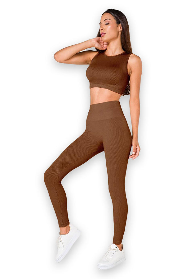 Ribbed Push Up Seamless Sports Leggings