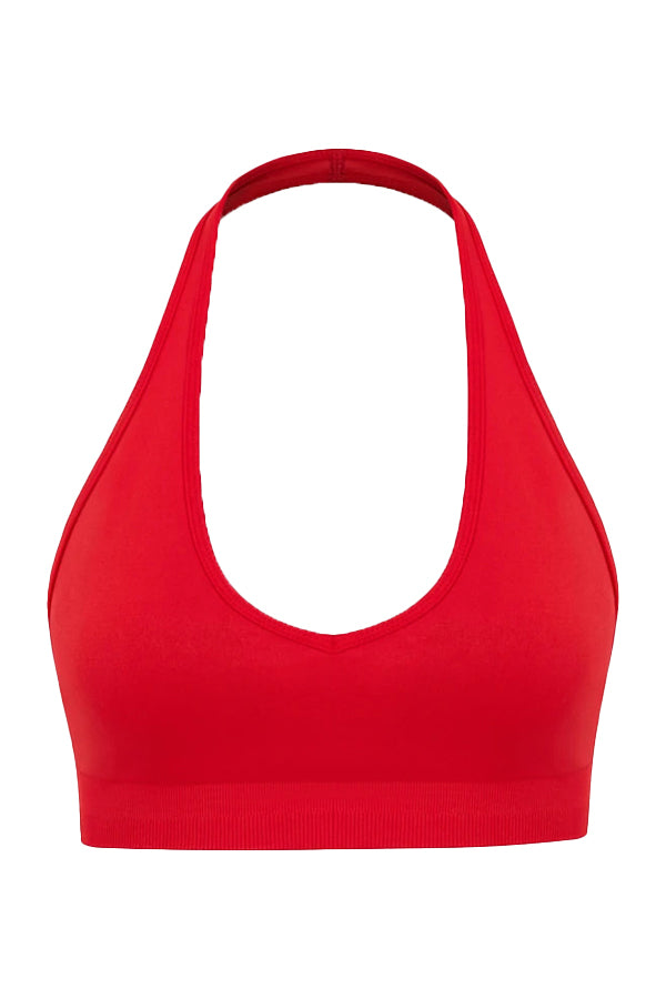 Halter Neck Seamless Sports Bra