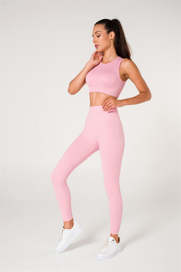 Ribbed Push Up Seamless Sports Leggings