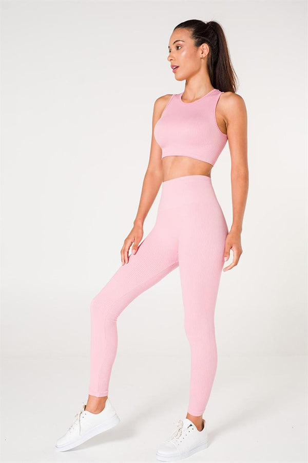 Ribbed Push Up Seamless Sports Leggings