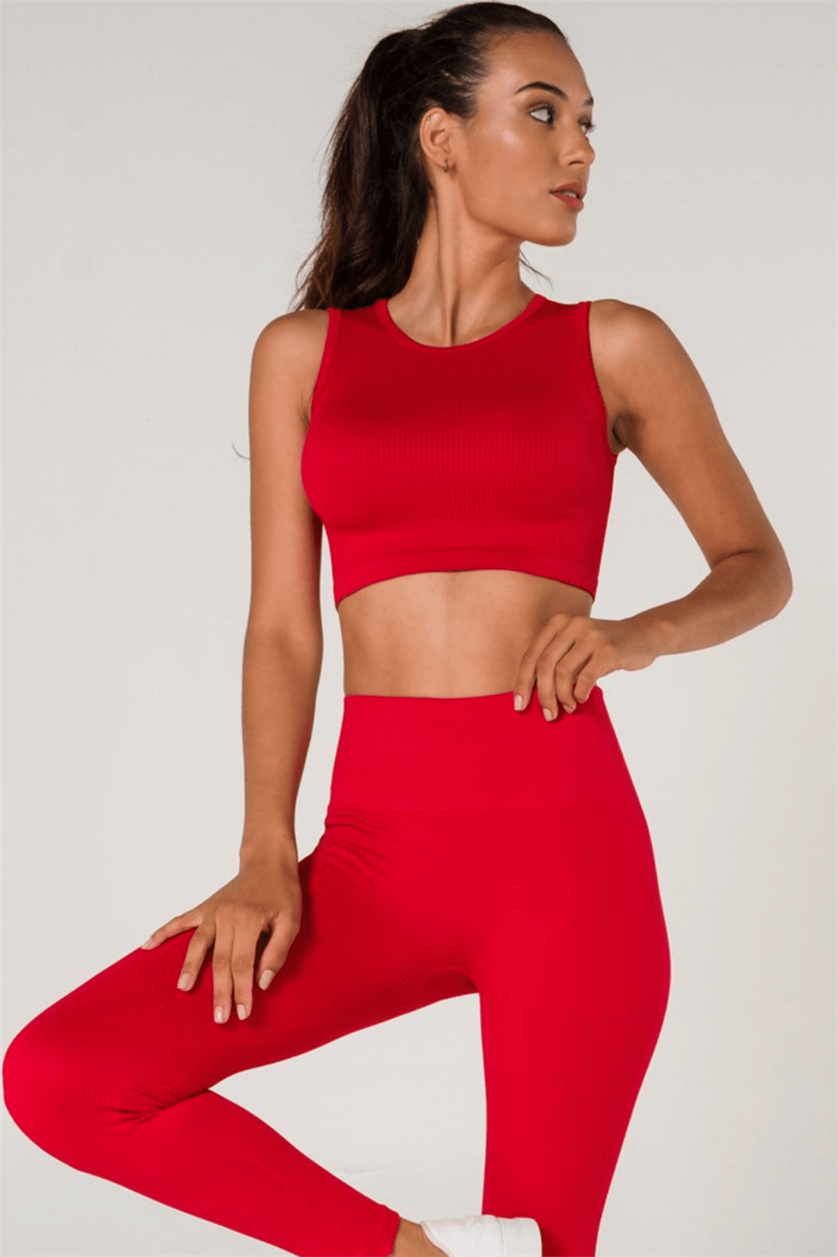 Ribbed Push Up Seamless Sports Bra