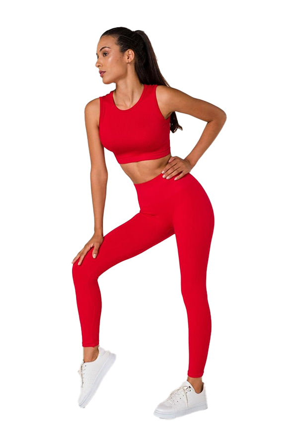 Ribbed Push Up Seamless Sports Leggings