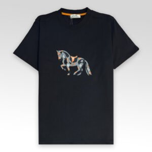 HERMES Flocked Horse Logo T-Shirt